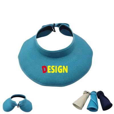 Embroidery Foldable Straw Visors
