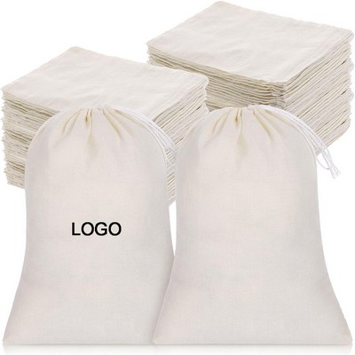 4x6 inch Natural Cotton Reusable Drawstring Muslin Pouches for Tea Sachets and Jewelry Gifts