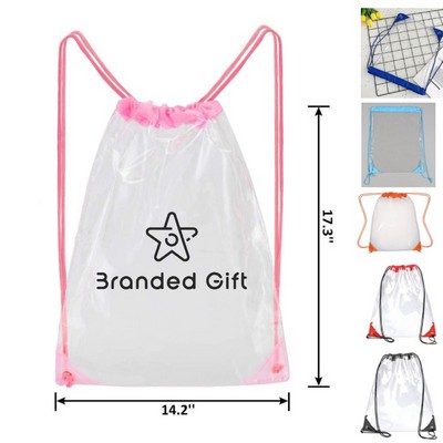 Transparent PVC Backpack Drawstring Bag