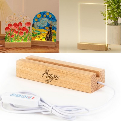 LED Lighted Wooden Base