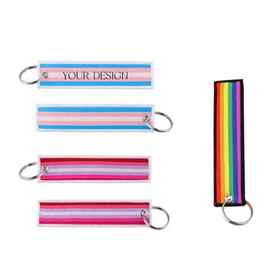 Rainbow Embroidery Luggage Keychain Tag