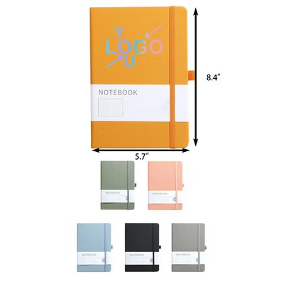 A5 A6 Leather Business Notebook with Elastic Closure