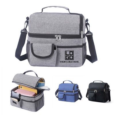 Portable Double Layer Insulated Cooler Bag
