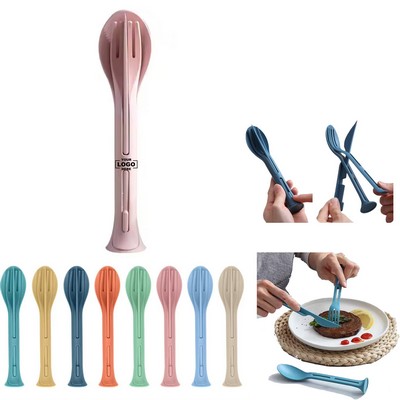 All-in-One Straw Cutlery Set: Knife, Fork & Spoon