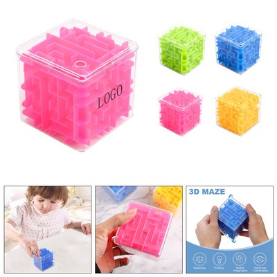 3D Cube Maze Puzzle Toy Plastic Brain Teaser