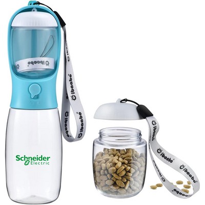19oz Pet Dispenser,Dog Water Bottle with Food Container