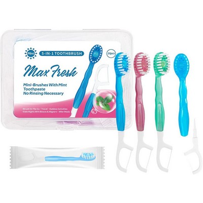 4.3'' 5in1 Disposable Toothbrushes w/Toothpaste and Floss