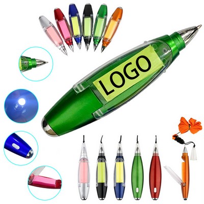 Lanyard Notepad Pen With LED Light