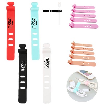 Customizable Adjustable Silicone Cable Ties for Organizing Cables