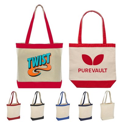 10 Oz. Cotton Canvas Two Tone Tote Bag