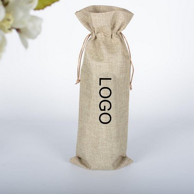 Red Wine Burlap Bag