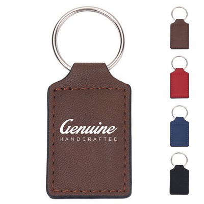 Rectangle PU Leather Keychain