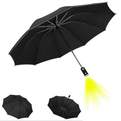 Folding Inverted Umbrella With Led Light