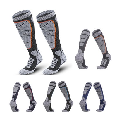 Custom Winter Ski Sport Socks Men's Thermal Knee-high Warm Cotton Socks