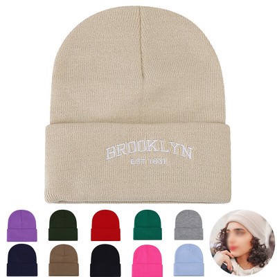 Classic Winter Knitted Cuffed Beanie