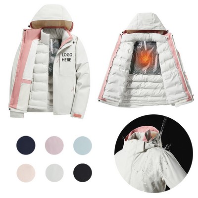 Men 2" 1 Water Resistant Down Parka With Detachable Inner Jacket