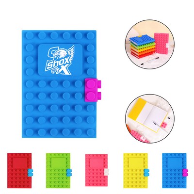 MOQ 10 A6 Mini Portable Silicone Building Blocks Notebook