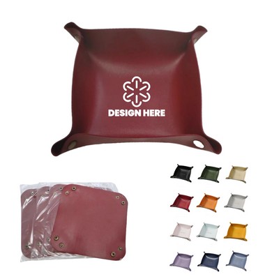Foldable Leather Storage Tray