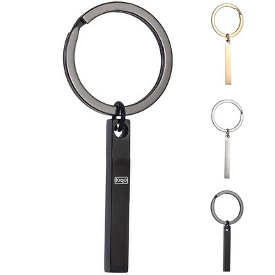 Stainless Steel Bar-Shaped Keychain