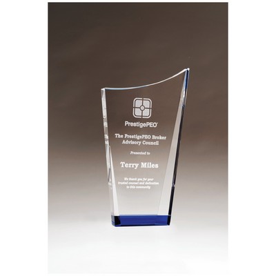 Sapphire Edge Crystal Award, 8 7/8" H