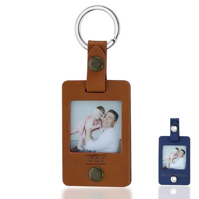 PU Leather Custom Photo Frame Holder keychain