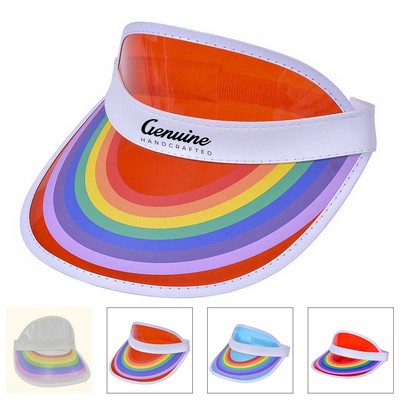 Rainbow Pvc Sun Visor Cap