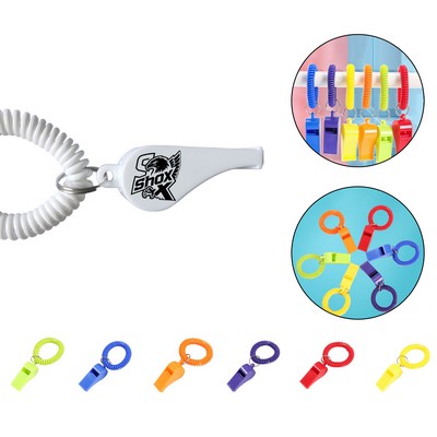 Plastic Spring Keychain Whistle
