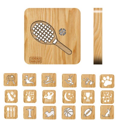 Solid Wood Hollow 3D Night Light