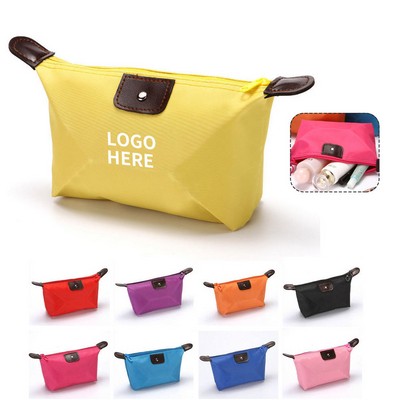 Nylon Pleated Cosmetic Pouch