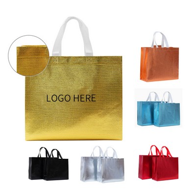 Glimmering Foil-Lined Shopping Totes