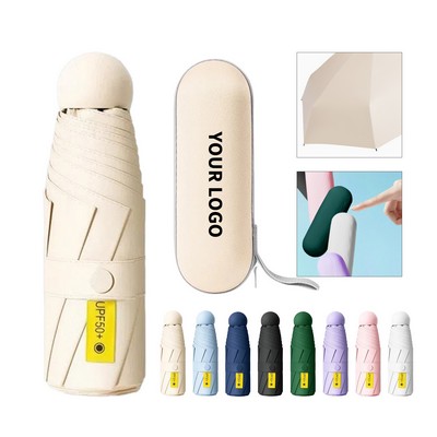 Capsule Sun Rain Umbrella Polyester Material