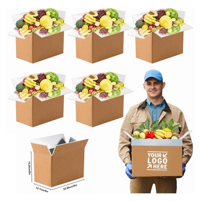9"x5"x6"Thermo Chill Insulated Shipping Box Food Cooler Mailing Carton with Aluminum Foil Liner