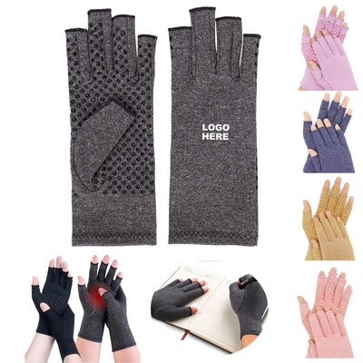 Custom Fingerless Compression Gloves with Dot Rubber Grips