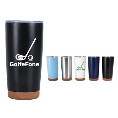 20 oz Stainless Steel Insulated Tumbler with Cork Bottom