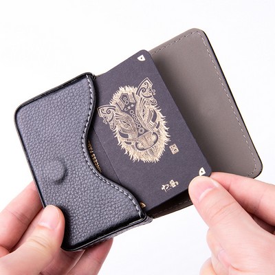 RFID Blocking Wallet - Minimalist Leather Business Credit Card Holder