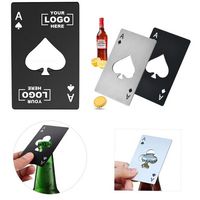 Spade Ace Card Bottle Opener Creative Shape Stainless Steel