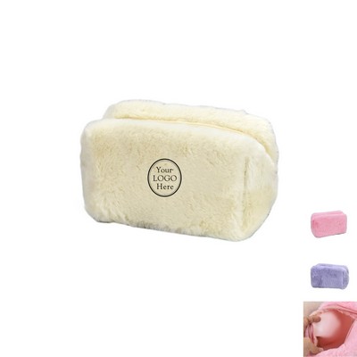Fashion Plush Zipper Cosmetic Bag Travel Makeup Bag