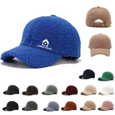 Lamb Wool Winte Baseball Cap
