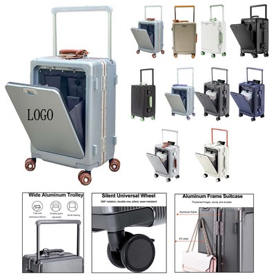 Front Opening Aluminum Frame Boarding Suitcase