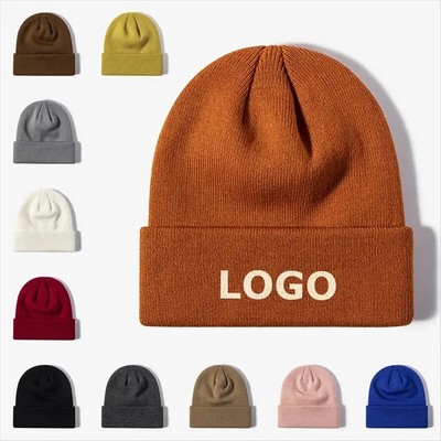 Embroidery Acrylic Knitted Hat(Ocean)