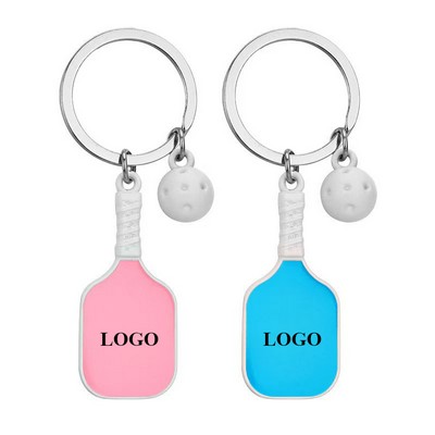 Mini Paddle and Pickleball Keychain