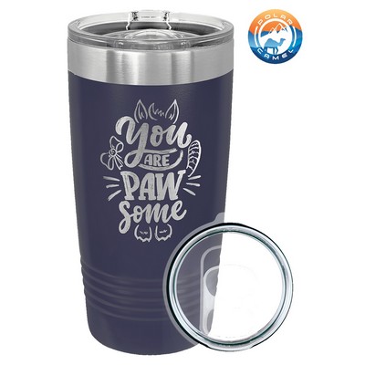Navy Polar Camel 20 oz Ringneck Tumbler with Slider Lid- Laser Engraved