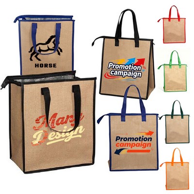 Natural Jute Cooler Tote