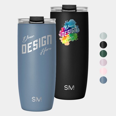 20 oz Simple Modern® Stainless Steel Double-Walled Insulated Voyager Tumbler Clear Flip Lid & Straw