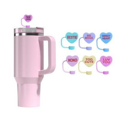 Heart-Shaped Silicone Straw Topper