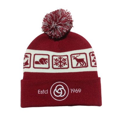 Embroidered beanies with Pom pom