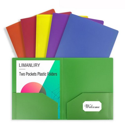 Plastic File Folder w/Business Cards Slot