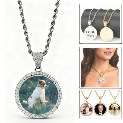 Zirconia DIY Photo Frame Necklace