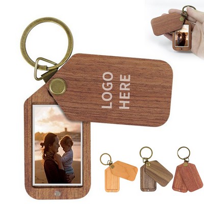 Eco-Friendly Wooden Photo Frame Keyring