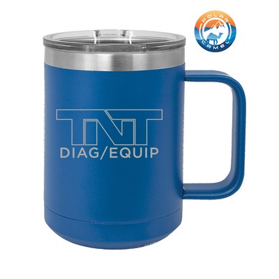 Royal Blue Polar Camel 15 oz Coffee Mug Vacuum Insulated with Slider Lid- Laser Engraved